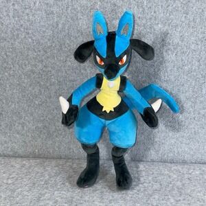 Pokemon Lucario Plush Anime 12" Blue Excellent PKW2260 Nintendo 2021 Toy